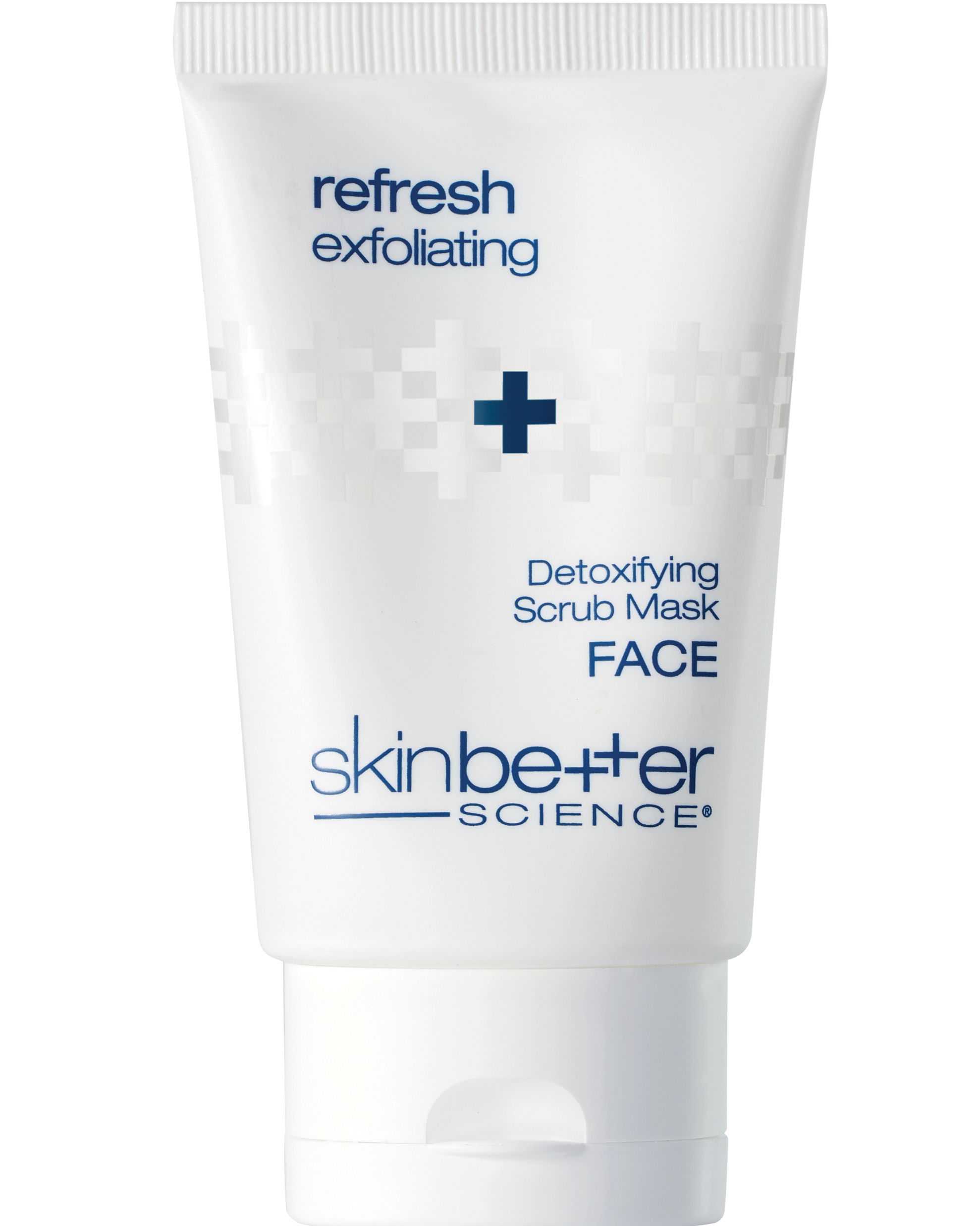 Skincare product packaging labeled 'refresh exfoliating detoxifying scrub mask'