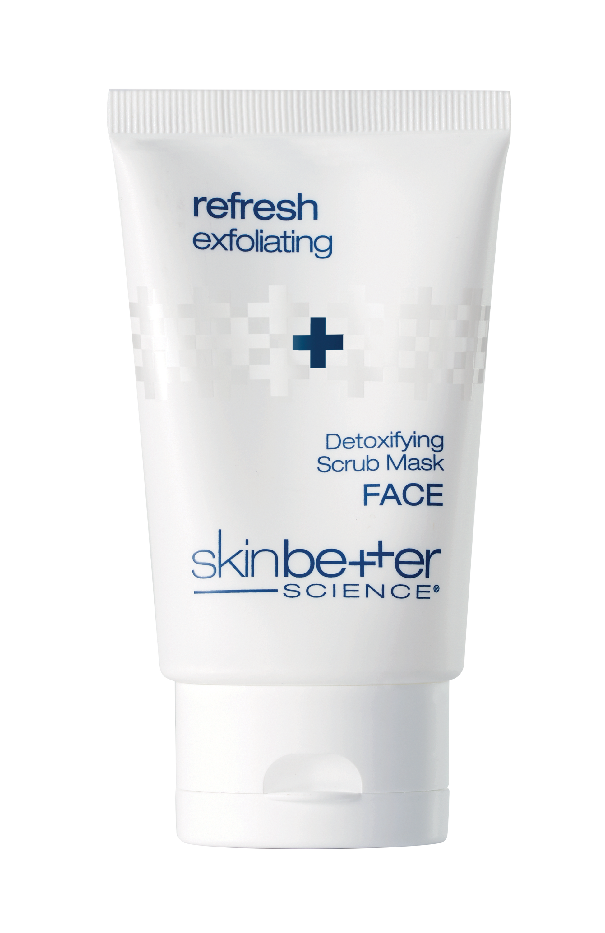 Skincare product packaging labeled 'refresh exfoliating detoxifying scrub mask'